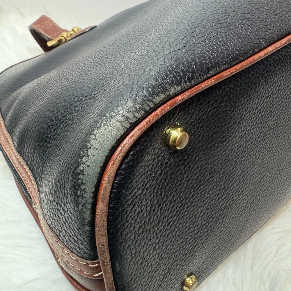 BALLY B Logo Black and Brown Leather Handbag - Picture 13 of 15